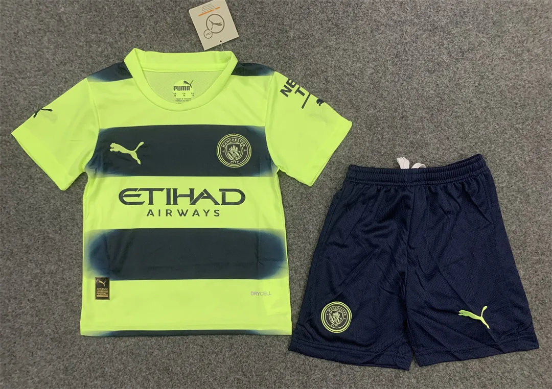 22-23 Manchester City third away kids kit 2