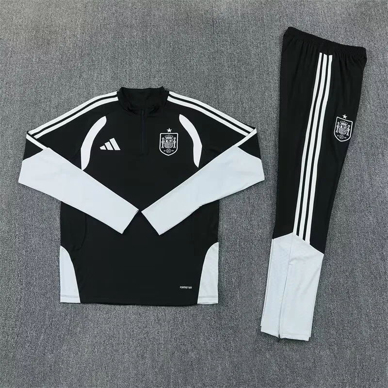 2026 Spain Mens Kit Black Half Pull Training Suit Yupoo 7 3