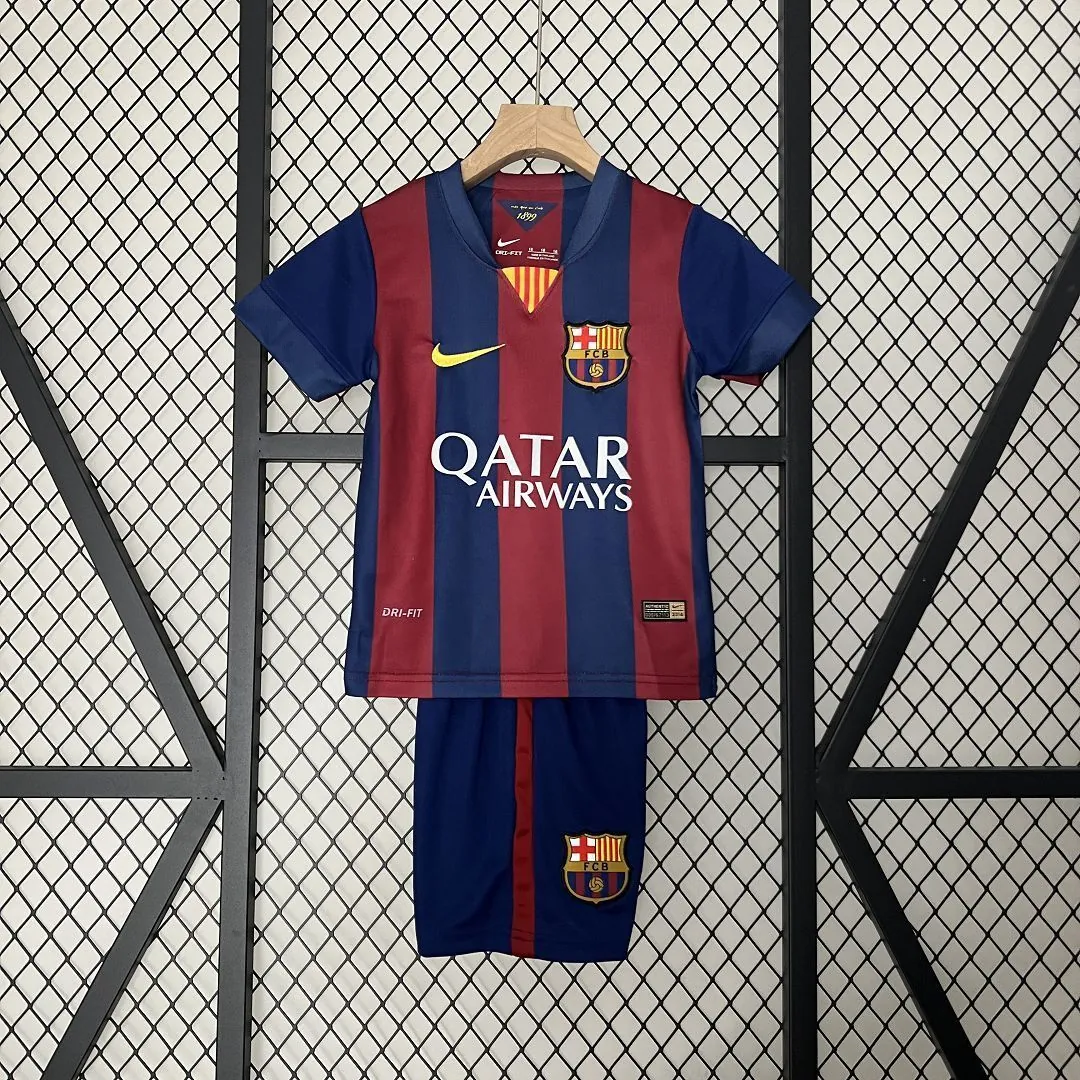 14-15 Barcelona Home Retro Kids Kit Size-16-28 Football Jersey Yupoo 15