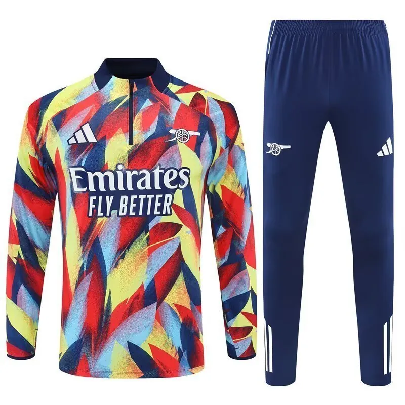 25-26 Arsenal Pre-Match Training Kits Long Football Tracksuits 3