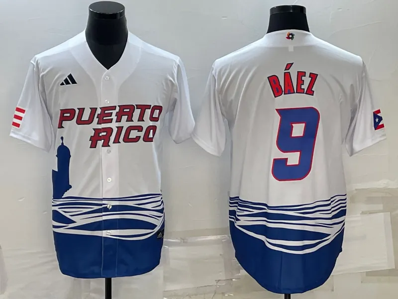 White Puerto Rico 2023 World Cup Baseball Jerseys 21