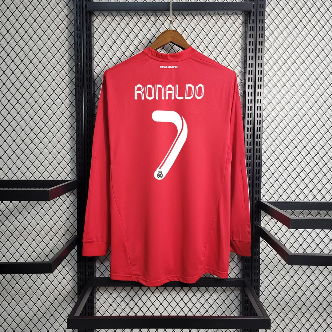 11-12 Real Madrid red away long sleeve 5