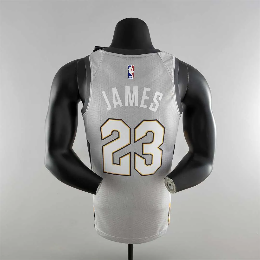 2018 JAMES #23 Cleveland Cavaliers Grey NBA Jersey 6
