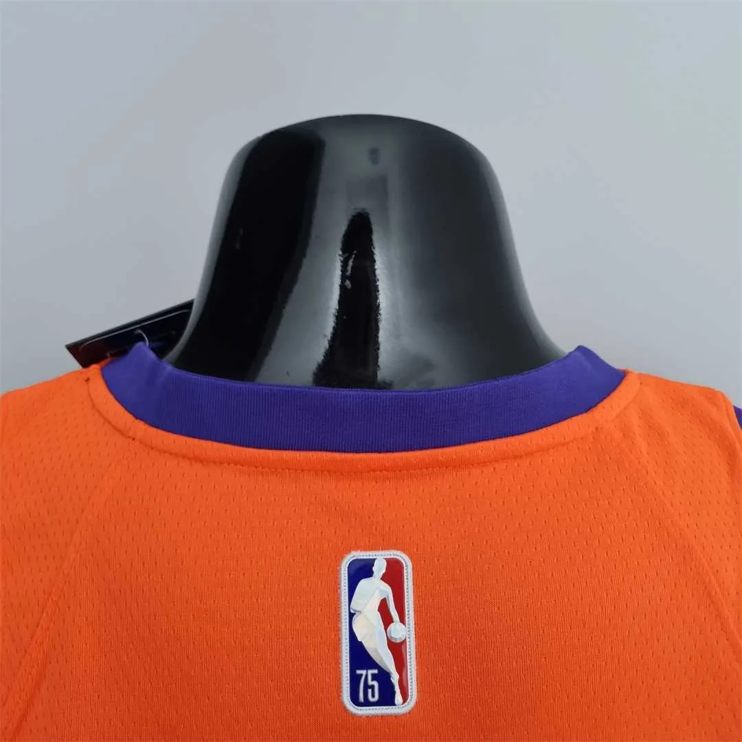 75th Anniversary BOOKER#1 Phoenix Suns Jordan Theme Orange NBA Jersey 5