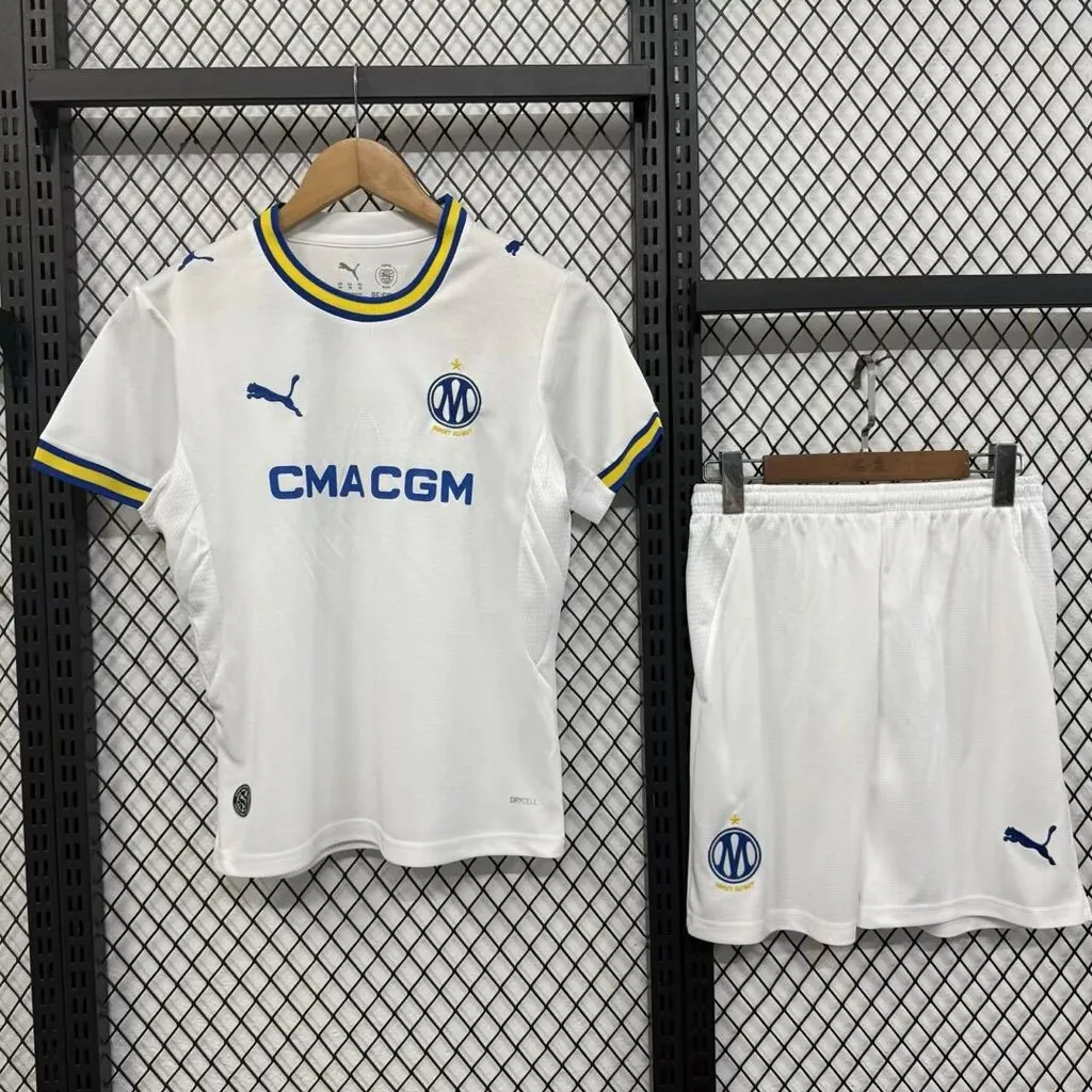 26-27 Marseille Home Kid Kits Youth Football Apparels AAAAJersey Supply Yupoo 4 2