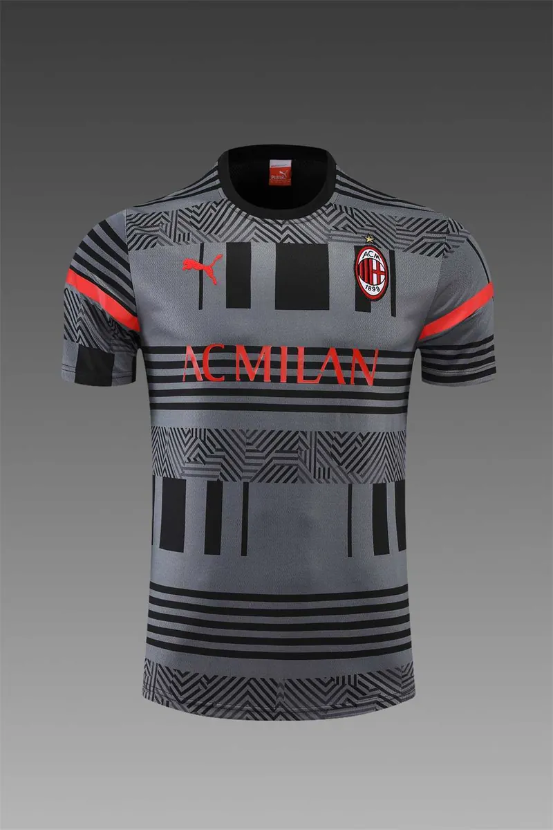 22-23 AC Milan Training Suit Short Sleeve Kit Grey 10