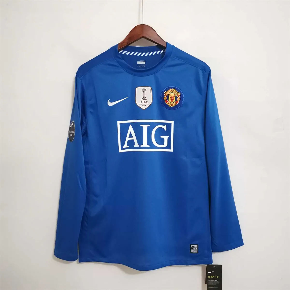 08-09 Manchester United blue away long sleeve 16