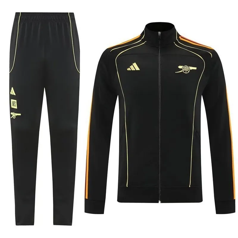 25-26 Arsenal UPB Black Football Tracksuits Long Jacket Suits 3