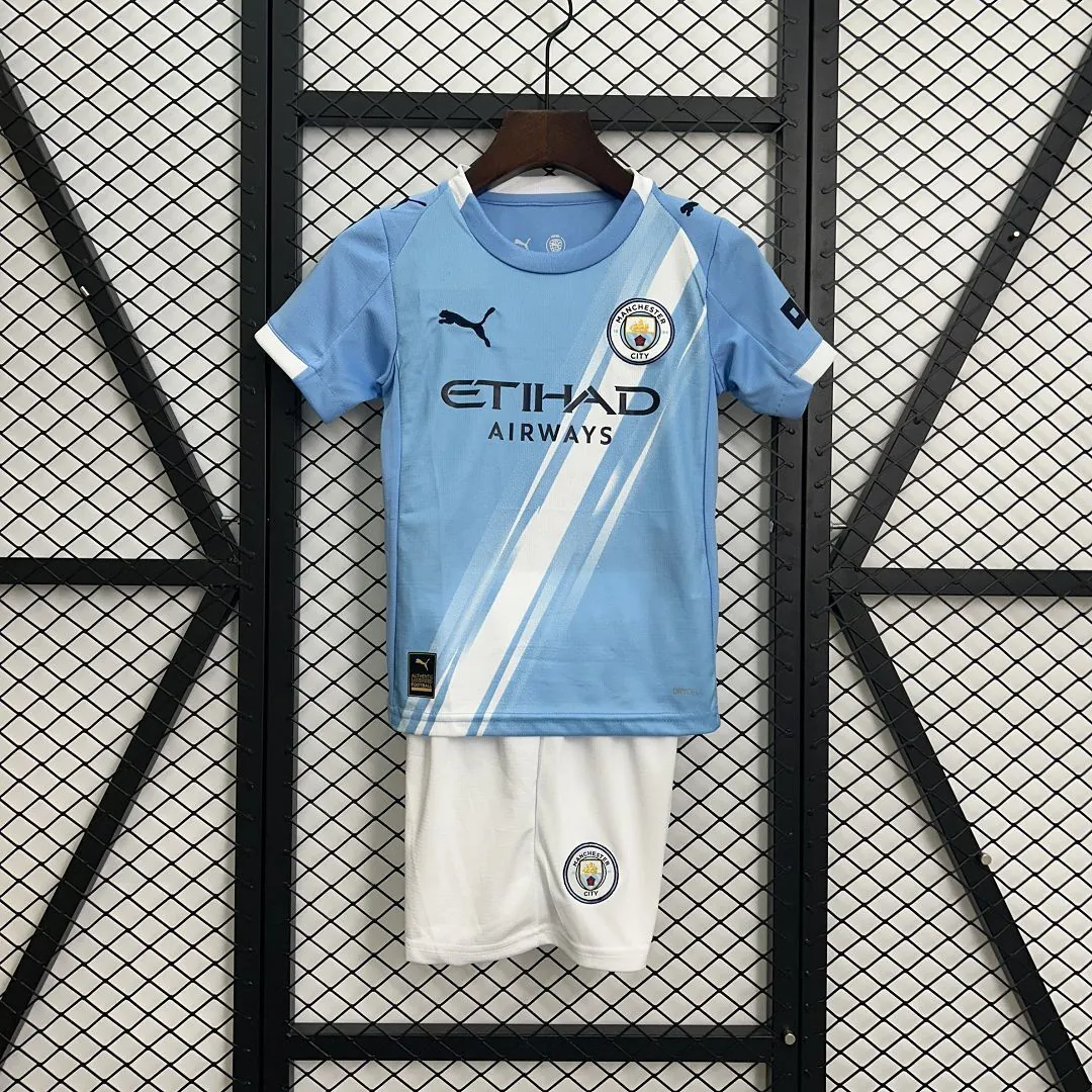 25-26 Manchester City Home Kid Kits Youth Apparels AAAAJersey Supply Yupoo 9