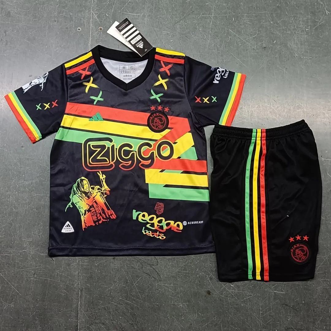 23-24 Ajax Kids Bob Marley Special Edition Kit Size-16-28 Soccer Jersey Yupoo 5