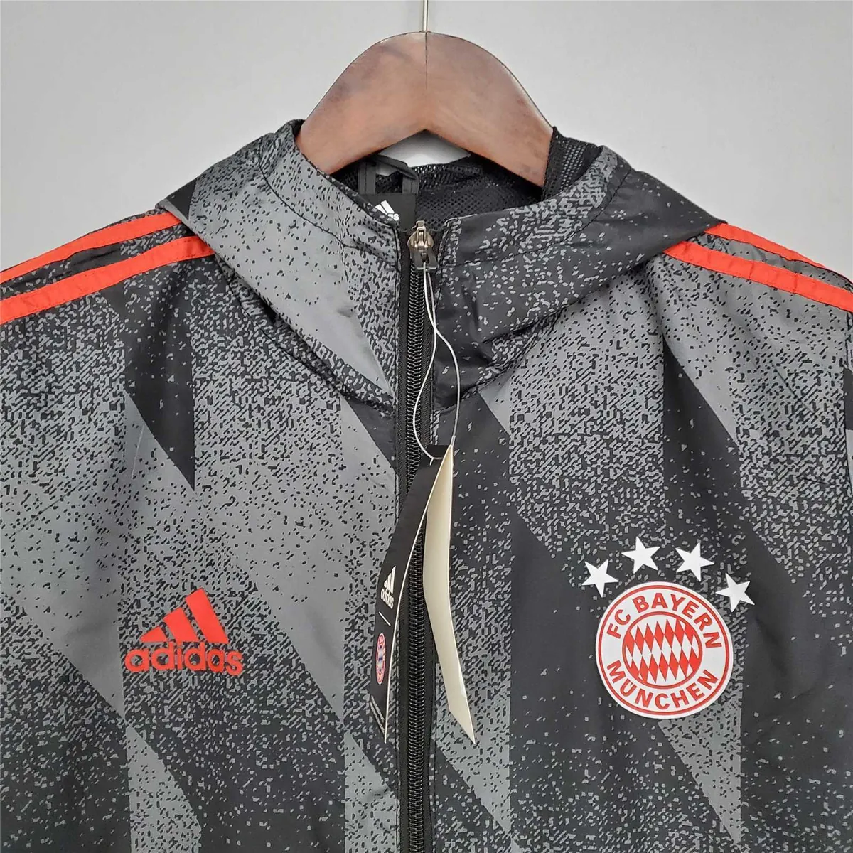 21-22 Bayern Munich Black Pattern Windbreaker 5