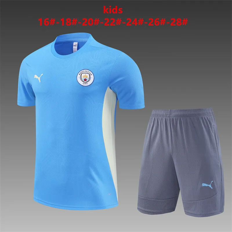 24-25 Manchester City Kids Training Soccer Jerseys Football Shirts 1