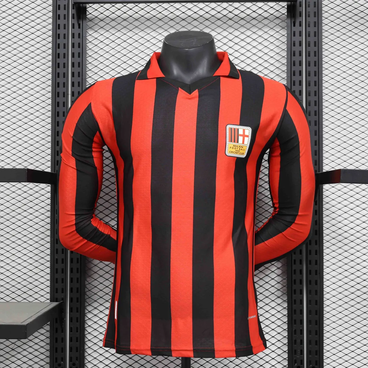 24-25 AC Milan 150th Anniversary Edition Red Long Sleeve Player Version Shirt AAAAJersey Suppli 4