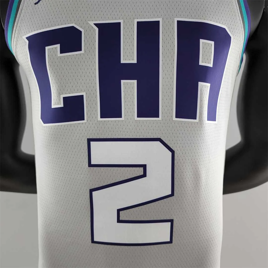 2019 Ball#2 Charlotte Hornets Grey NBA Jersey 4