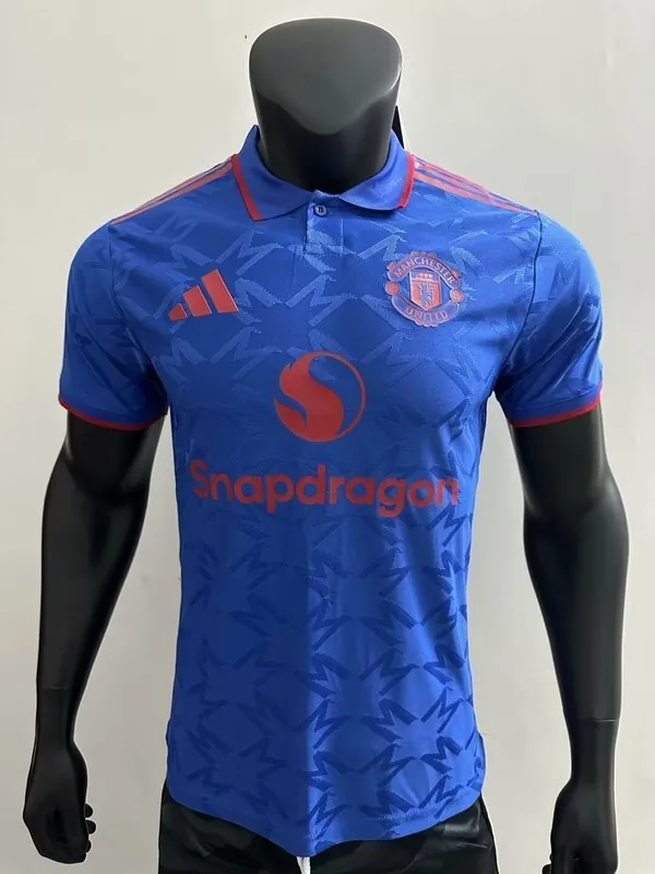 25-26 Manchester United Blue Polo Kit Special Edition Player Version Soccer AAAAJersey Yupoo S- 4