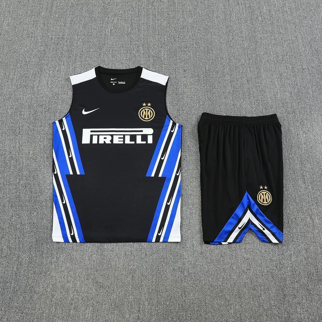 25-26 Inter Milan Retro Black Training Kits Football Vest Suits 1