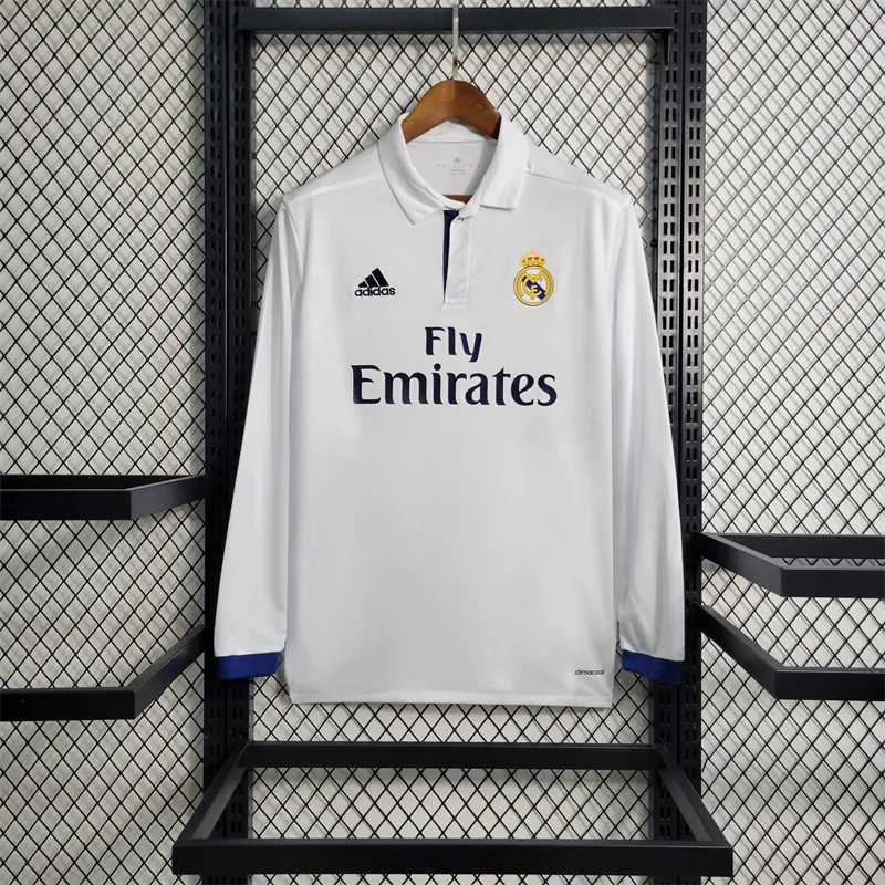 16-17 Retro Real Madrid home Long Sleeve Size S-XXL Soccer Jersey 10