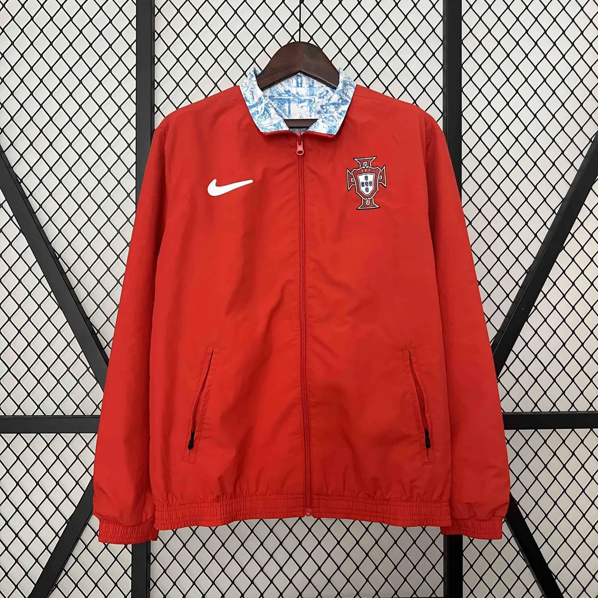 2024 Portugal Trench Coat Reversible Windbreaker Double-Sides Jacket Soccer Yupoo 1