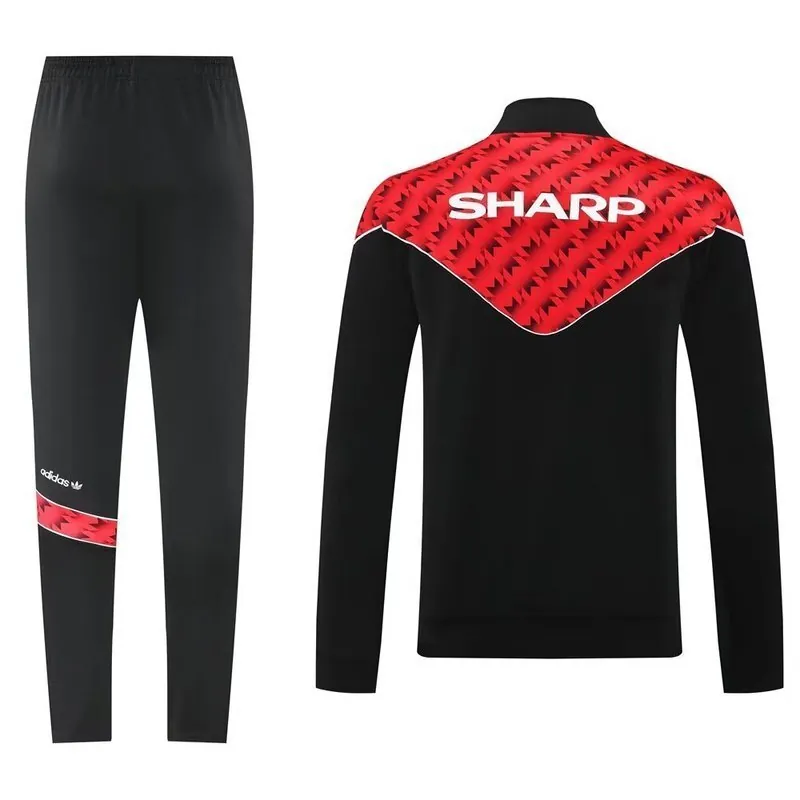 25-26 Manchester United Red&Black Football Tracksuits Long Jacket Suits 2