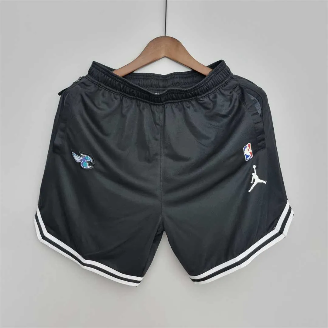 2022 Charlotte Hornets NBA US Training Shorts Black 7