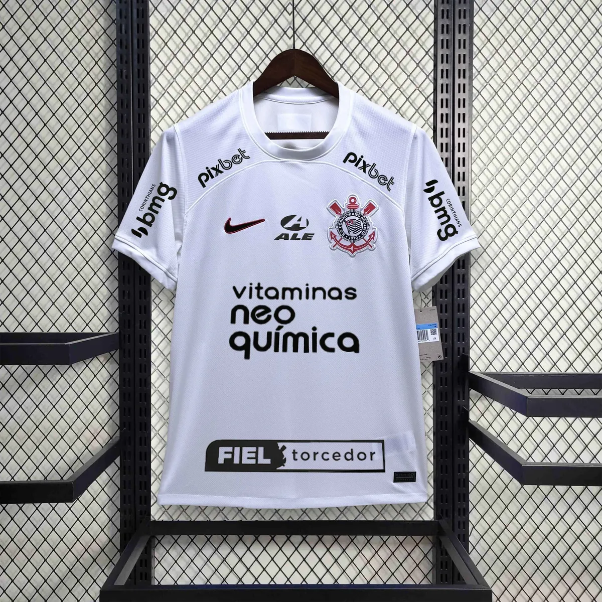 23-24 Corinthians Home Kit With All Sponsor White Shirt Soccer Jerseys For Sale 6