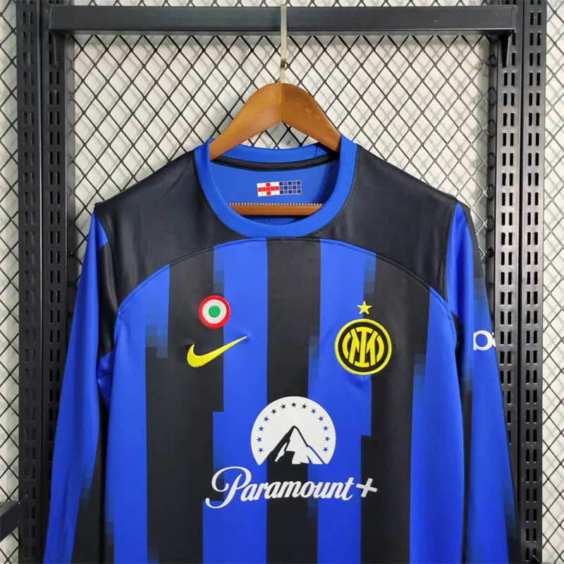 23-24 Inter Milan Home Long Sleeve Size S-4XL Soccer Jerseys 3