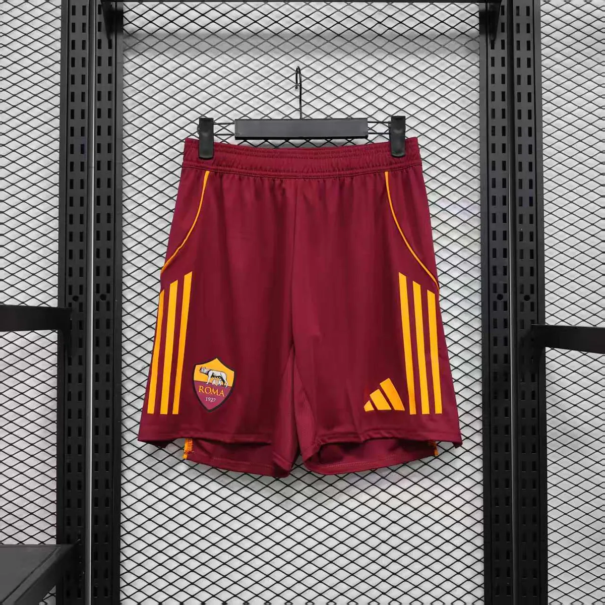 25-26 AS Roma home pants player version Shorts Football Uniform AAAAJerseys Dropshipping Yupoo 7