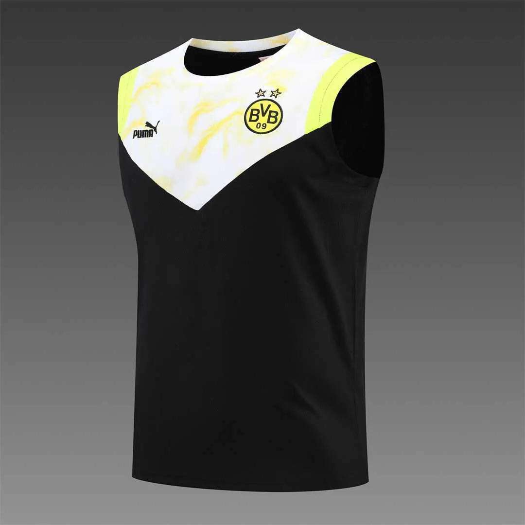 22-23 Dortmund vest training suit kit black and white 6