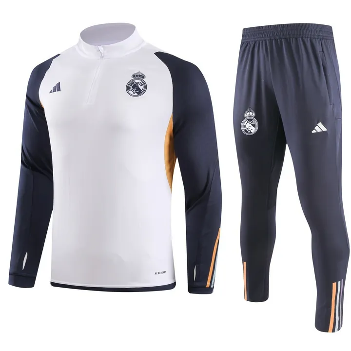23-24 Real Madrid Long Sleeve Kits White Training Suits Soccer Jerseys Yupoo 3