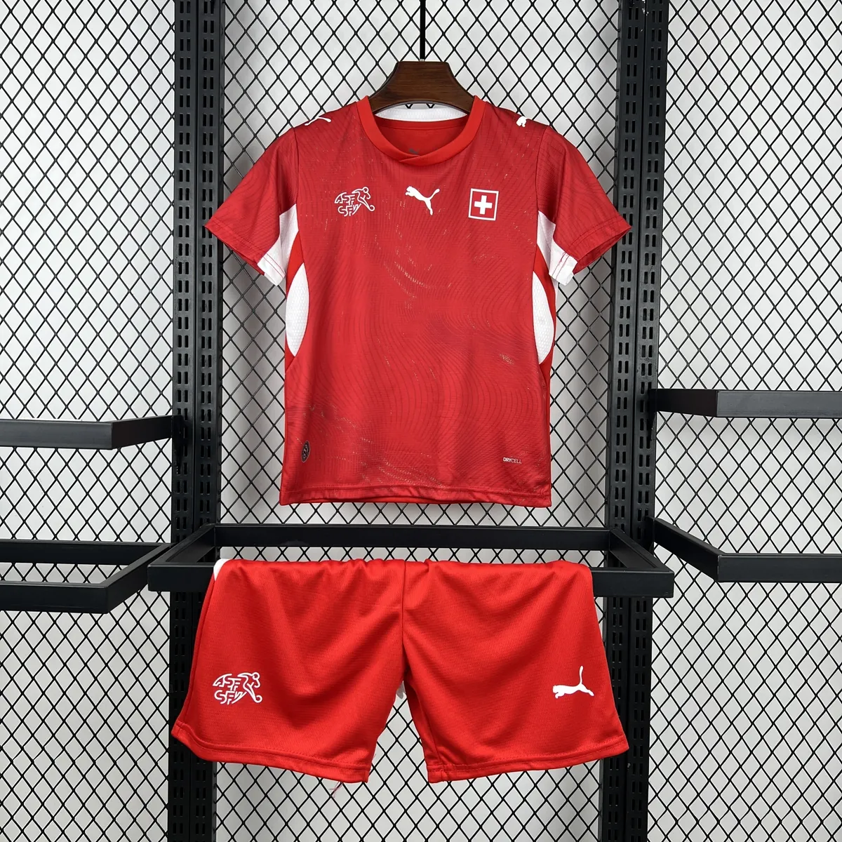 2026 World Cup Switzerland Home Kids Soccer Shirt Kit Fan Version 5