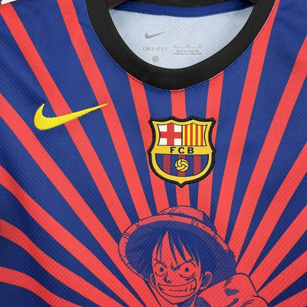 25-26 Barcelona x One Piece Luffy Special Edition Kid Kits Youth Apparels AAAAJersey Wholesale 2
