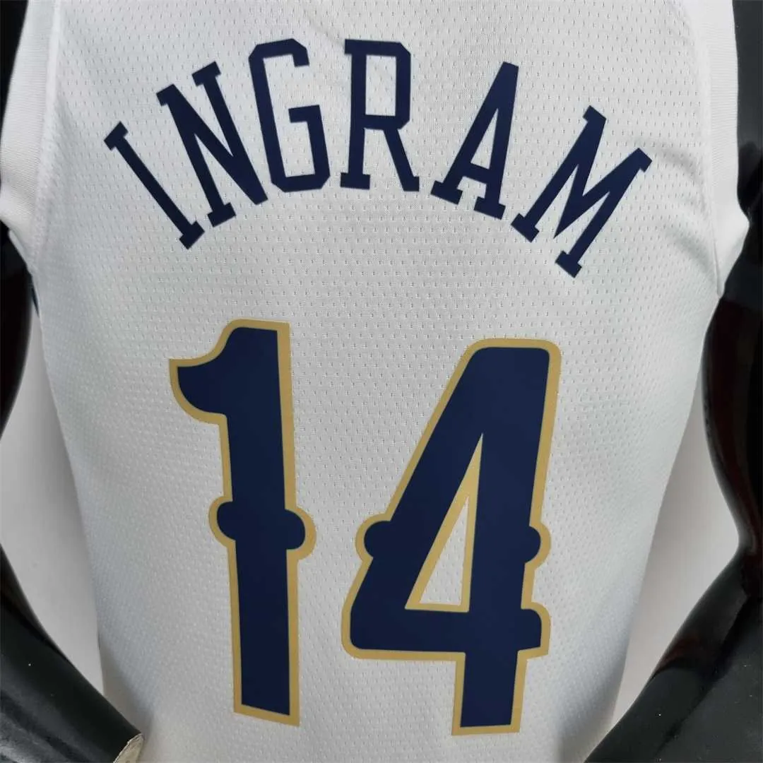 2022 New Orleans Pelicans Ingram#14 City Edition Williams #1 White NBA Jersey 2