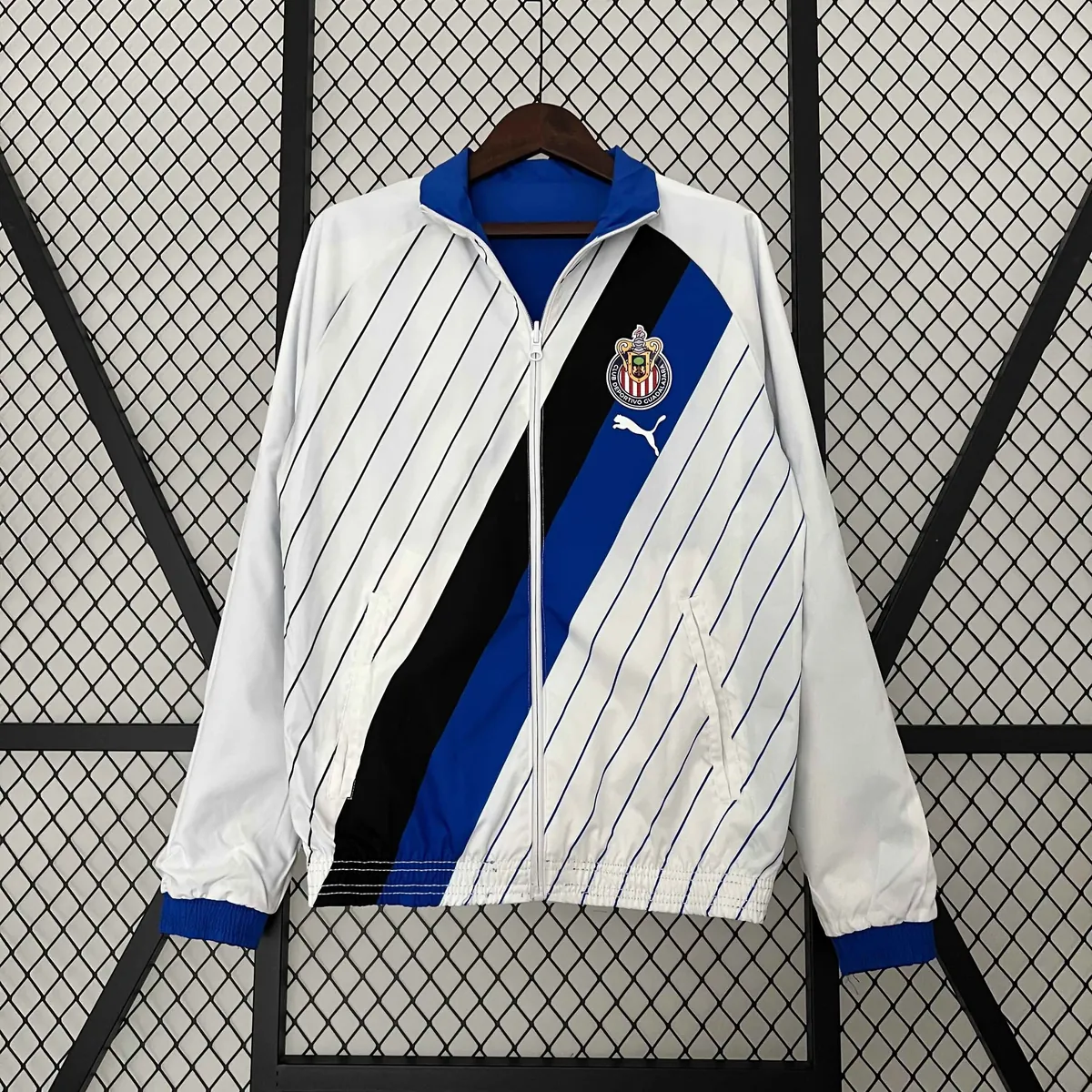 23-24 Chivas Reversible Windbreaker White&Blue Double-Sides Jacket Soccer Jerseys For Sale 1