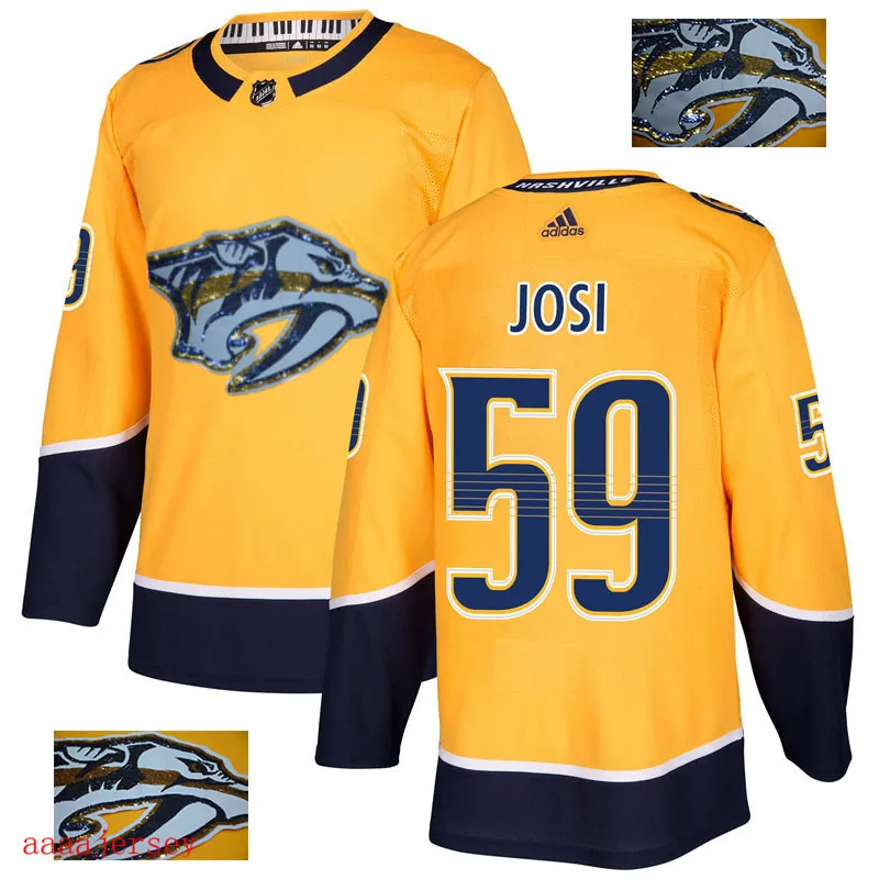 2018 Nashville Predators ice hockey jersey M-3XL 纳什维尔掠夺者队时尚亮片款冰球服 5