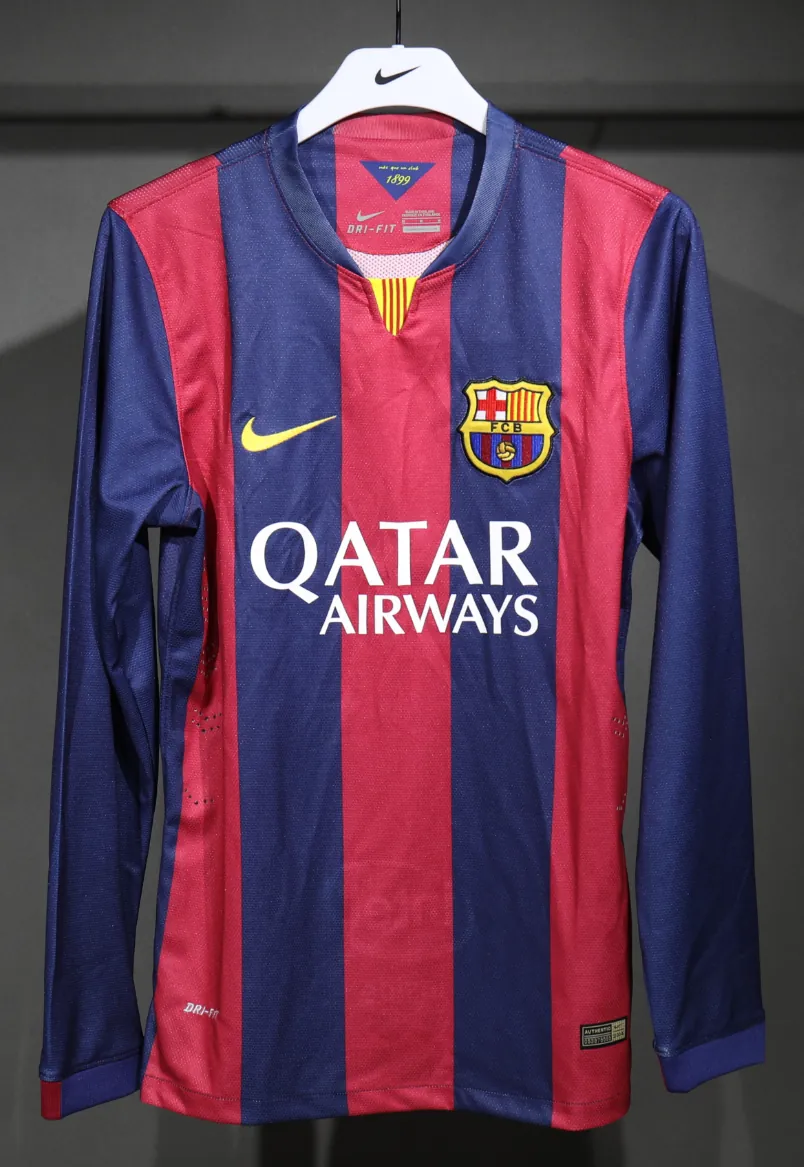 14-15 Barcelona Home Retro Kit Vintage Player Version Long Sleeve Shirt AAAAJersey Dropship Yup 5
