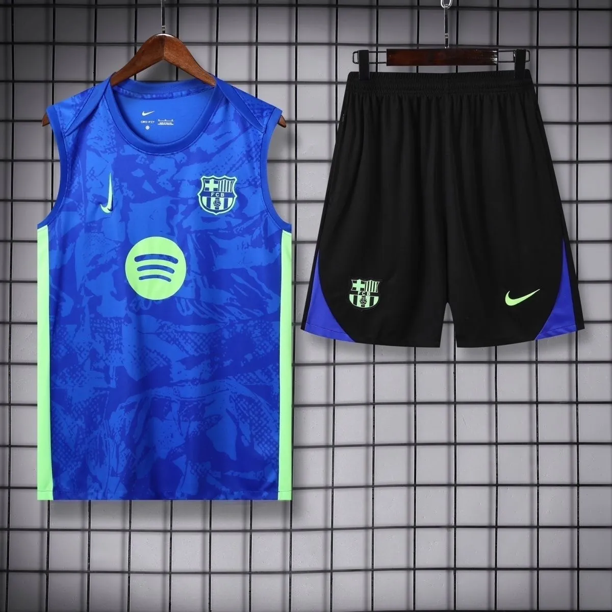 25-26 Barcelona Blue Training Kit Football Vest Suits 4