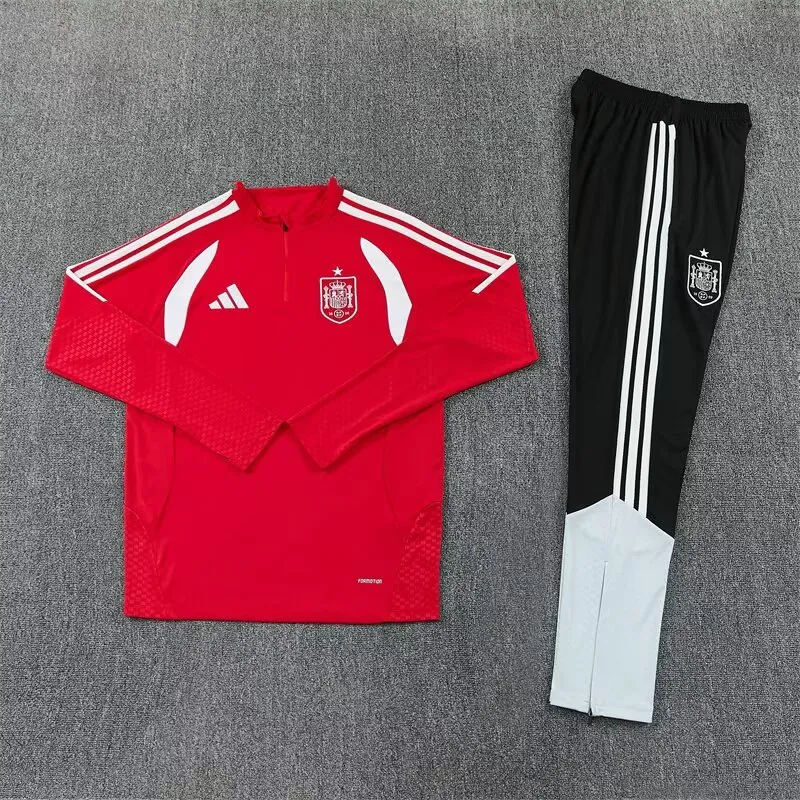 2026 Spain Mens Kit Red Half-Pull Training Suit Yupoo 7 6