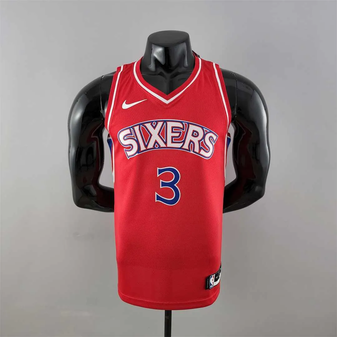 Rookie Philadelphia 76ers Iverson #3 red NBA Jersey 9