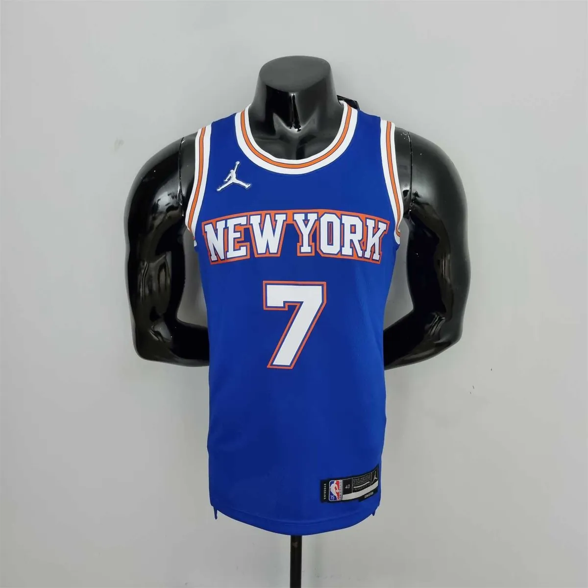 75th Anniversary Anthony #7 New York Knicks Jordan Limited Blue NBA Jersey 9