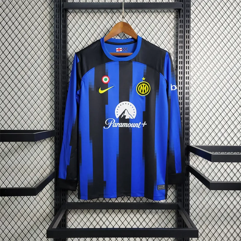 23-24 Inter Milan Home Long Sleeve Size S-4XL Soccer Jerseys 9