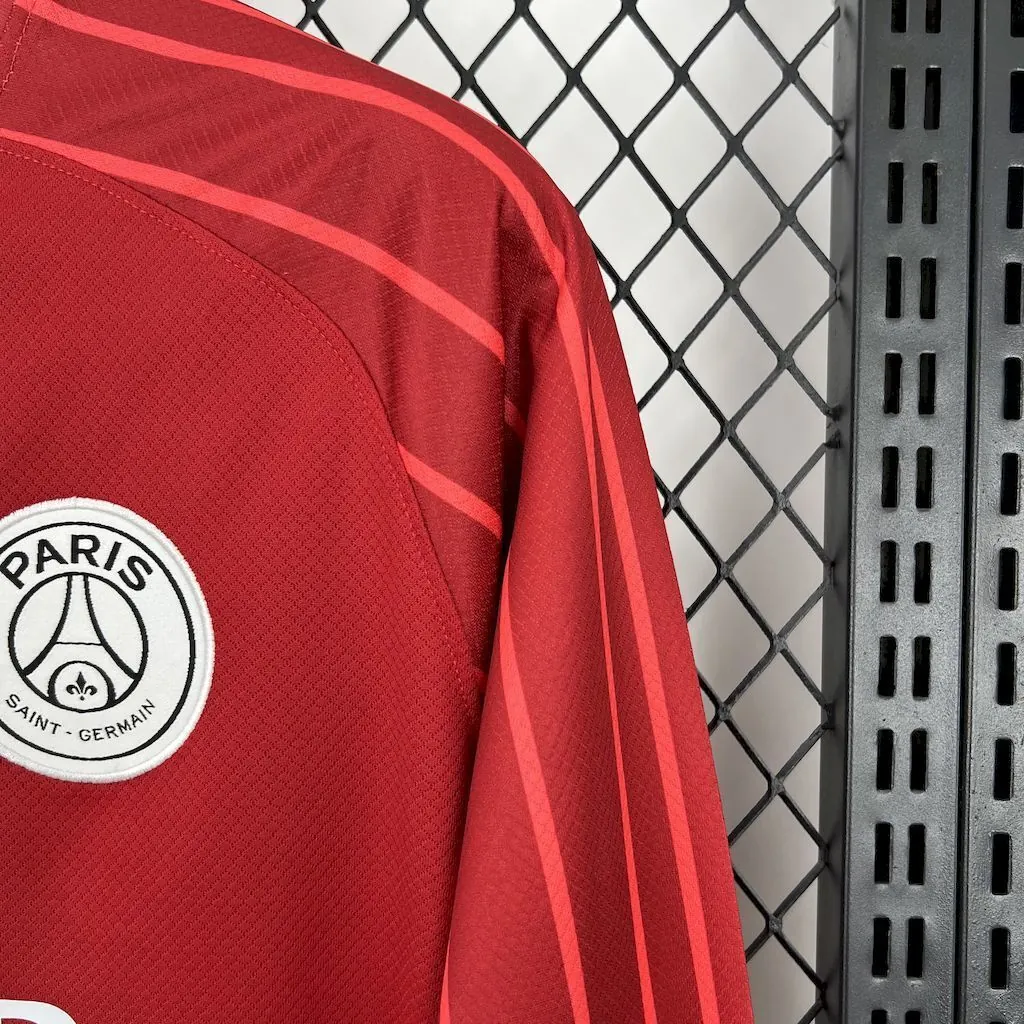 25-26 PSG Red Goalkeeper Long Sleeve Kit Football T-Shirt AAAAJersey Yupoo 4