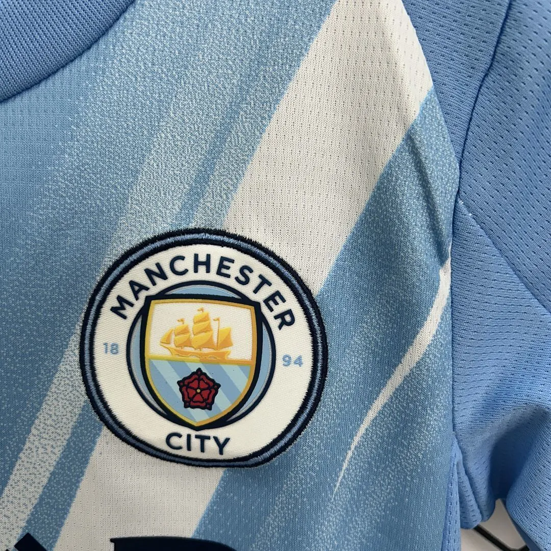 25-26 Manchester City Home Kid Kits Youth Apparels AAAAJersey Supply Yupoo 7