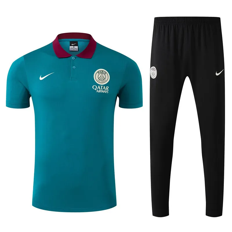 25-26 PSG Green POLO Training Kits Football Tracksuits 3