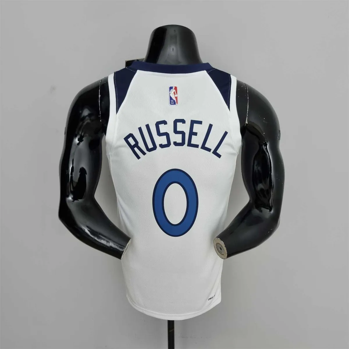75th Anniversary Minnesota Timberwolves Russell #0 Royal White NBA Jersey 5