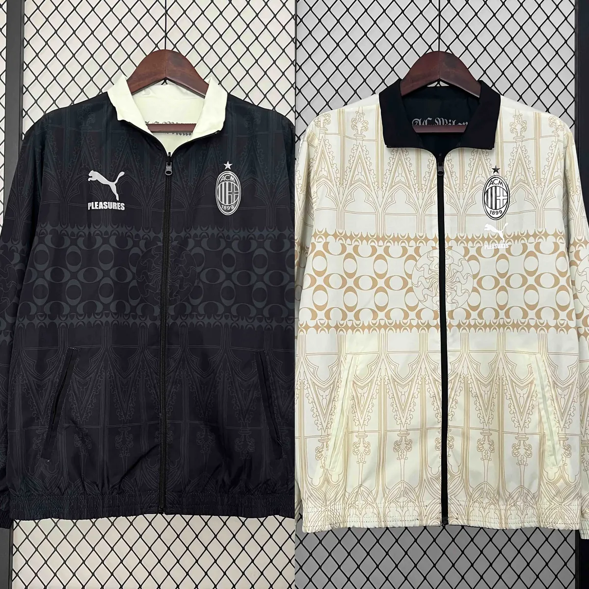 23-24 AC Milan Trench Coat Reversible Windbreaker Double-Sides Jacket AAAAJersey Yupoo 12