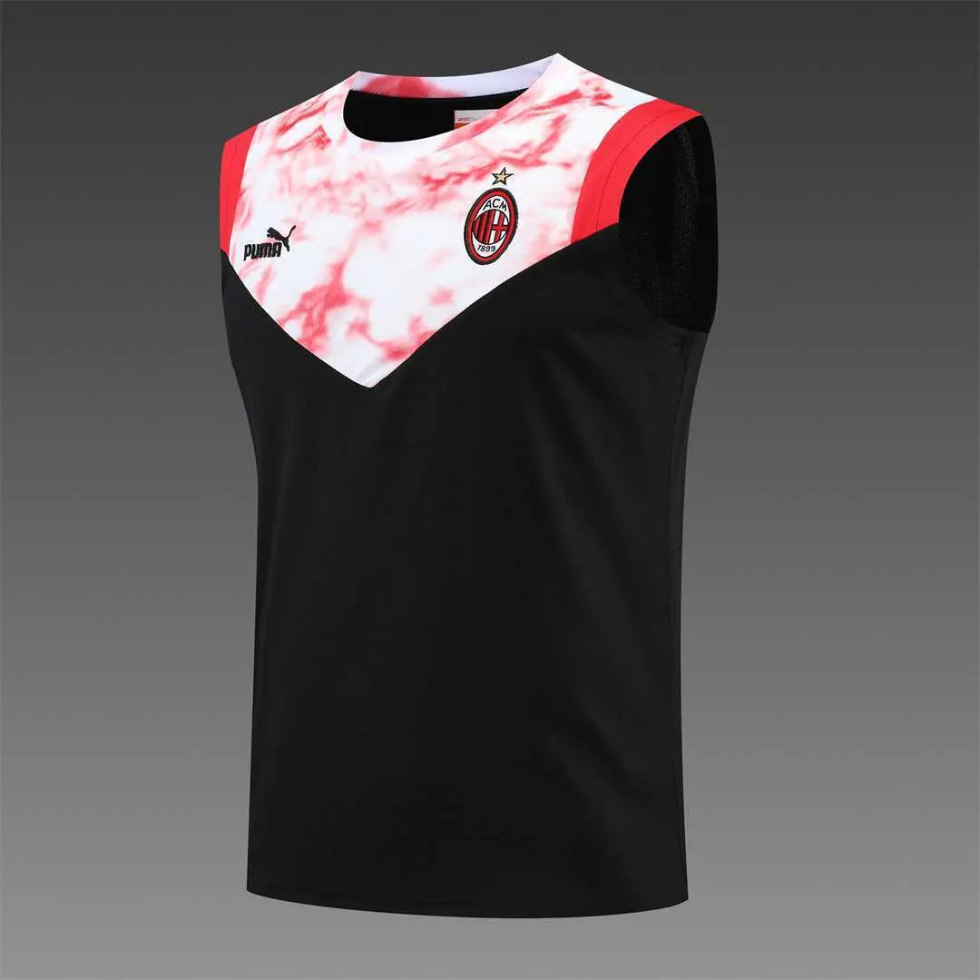 22-23 AC Milan vest training suit kit black red 15