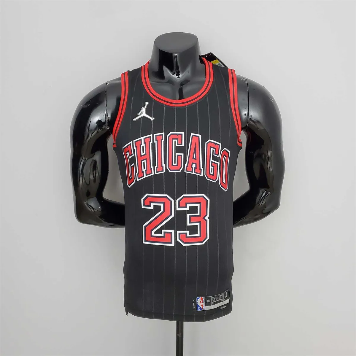 75th Anniversary Jordan #23 Bulls Flyers Black NBA Jersey 9