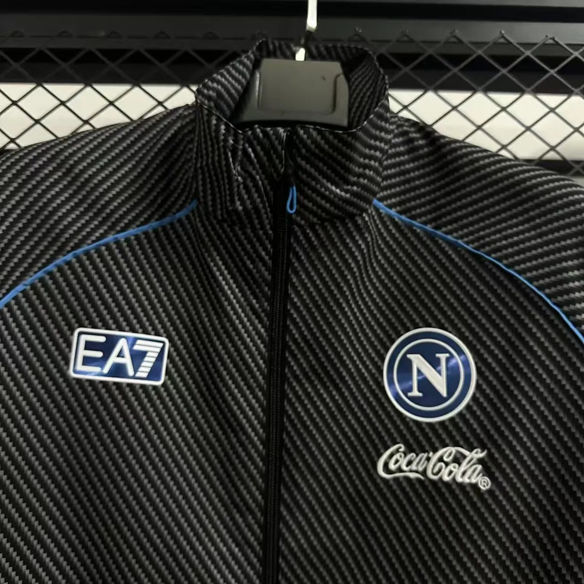 25-26 Naples Pad Printed Black Waterproof Windbreaker Jackets AAAAJersey Yupoo 1