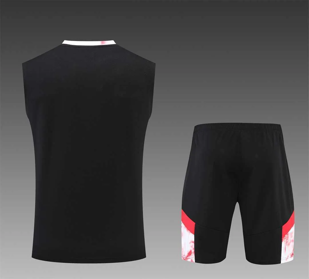 22-23 AC Milan vest training suit kit black red 10