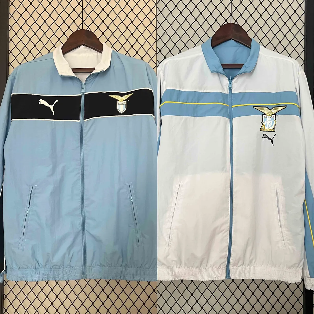 23-24 Lazio Blue and White Reversible Windbreaker Double-Sides Jacket Football Replicas 10